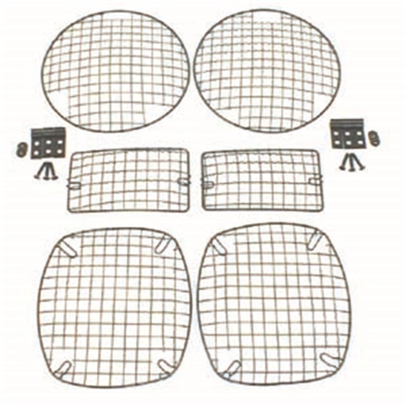 Jeep Wrangler TJ Light Guards - Rugged Ridge - Stone Guard Kit - Black - `97-`06